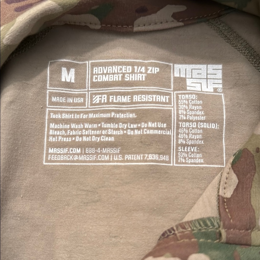 LIKE NEW Advanced 1/4 Zip Combat Shirt (Flame Resistant) - Picture 4 of 8